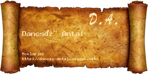 Dancsó Antal névjegykártya